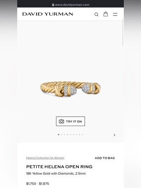 David Yurman Petite Helena Open Diamond Ring